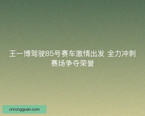 王一博驾驶85号赛车激情出发 全力冲刺赛场争夺荣誉