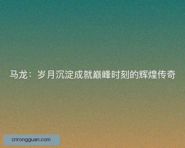 马龙：岁月沉淀成就巅峰时刻的辉煌传奇